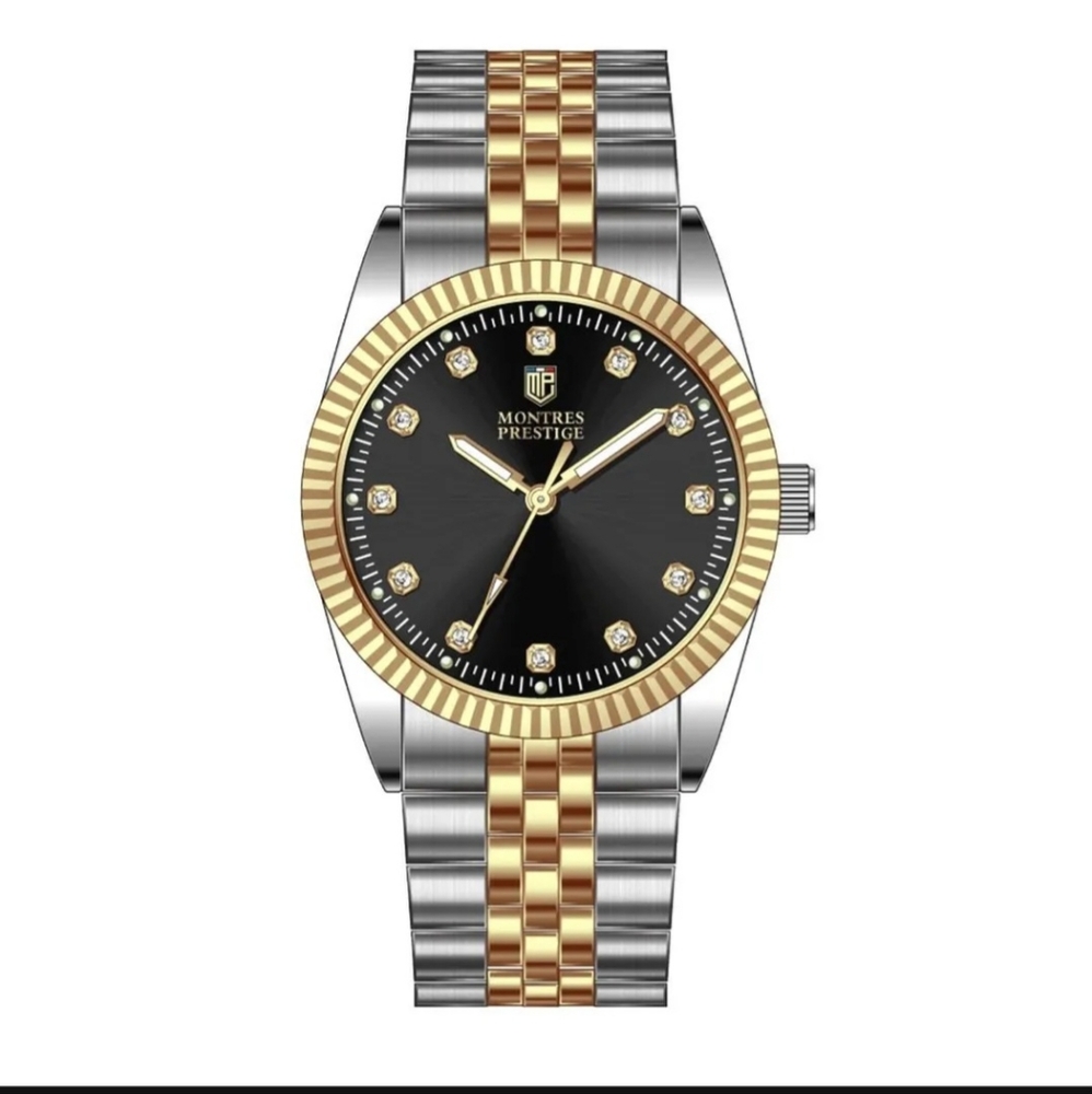 INVICTA x Montres Prestige Black & Gold 38mm Watch NIB